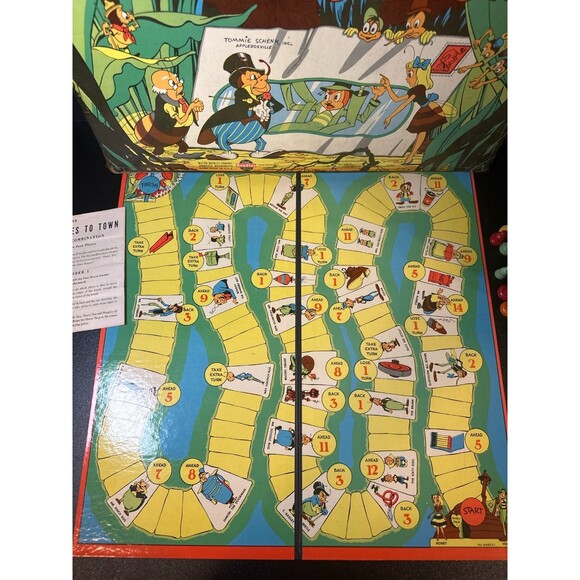 Vintage 1941 Milton Bradley “Mr. Bug Goes to Town” Board Game Complete - Picture 3 of 10